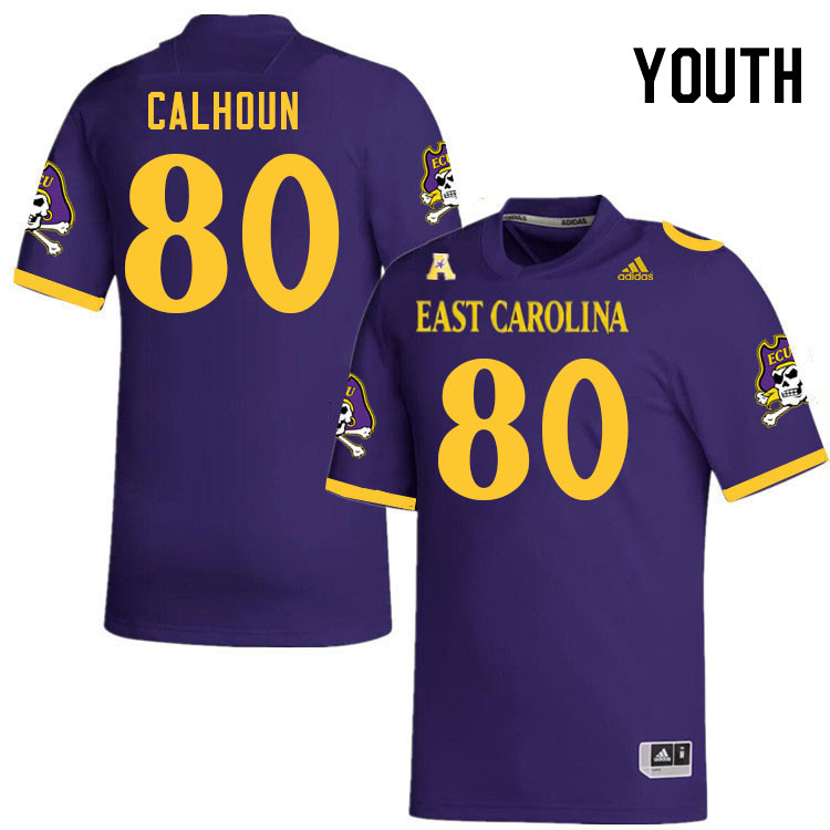 Youth #80 Shane Calhoun ECU Pirates 2023 College Football Jerseys Stitched-Purple